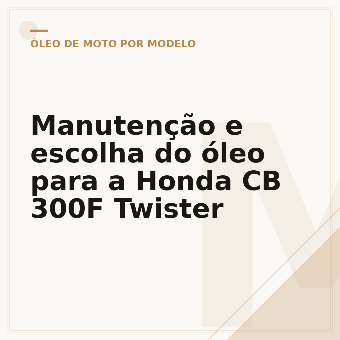 Manutenção e escolha do óleo para a Honda CB 300F Twister