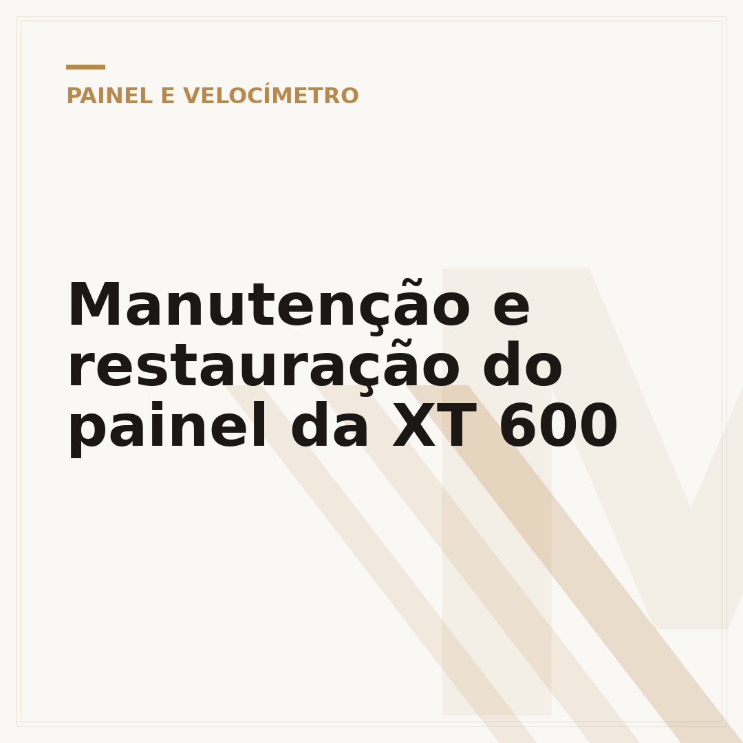 Manutenção e restauração do painel da XT 600