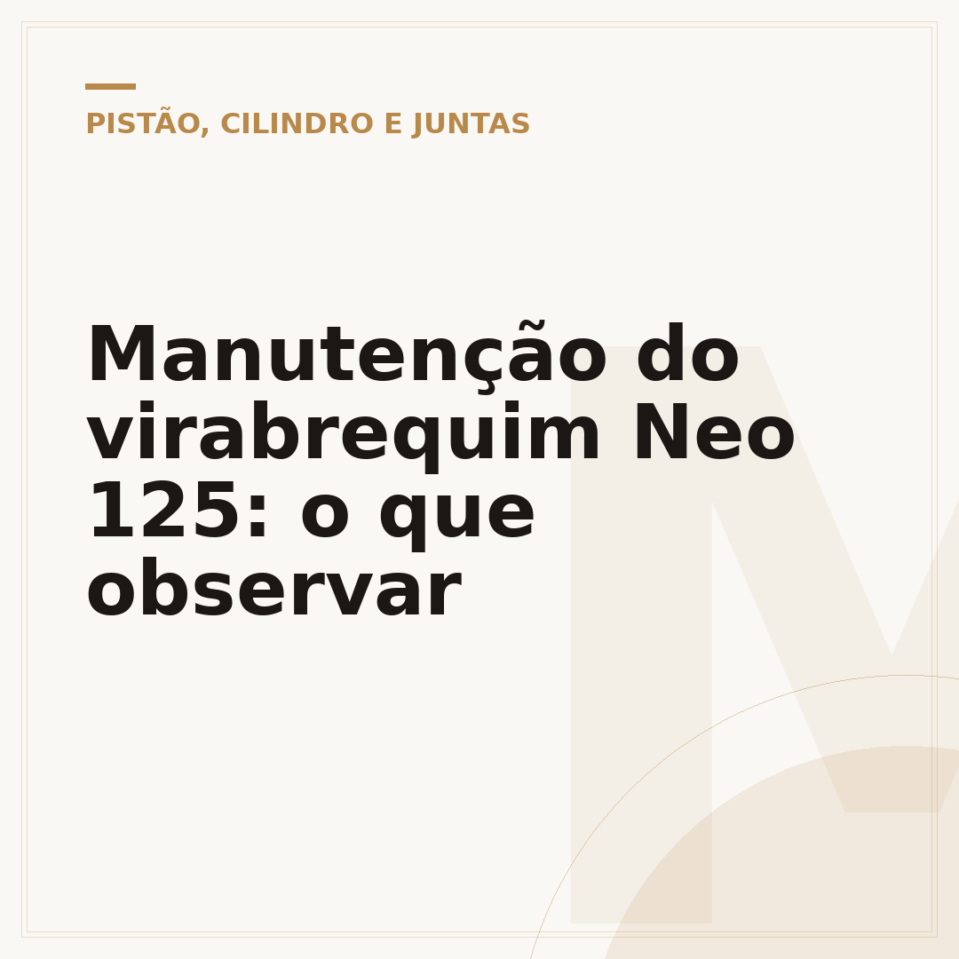 Manutenção do virabrequim Neo 125: o que observar