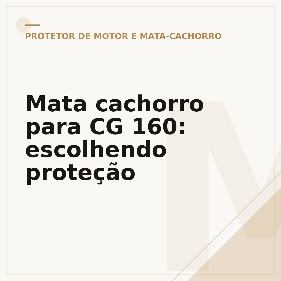 Mata cachorro para CG 160: escolhendo proteção