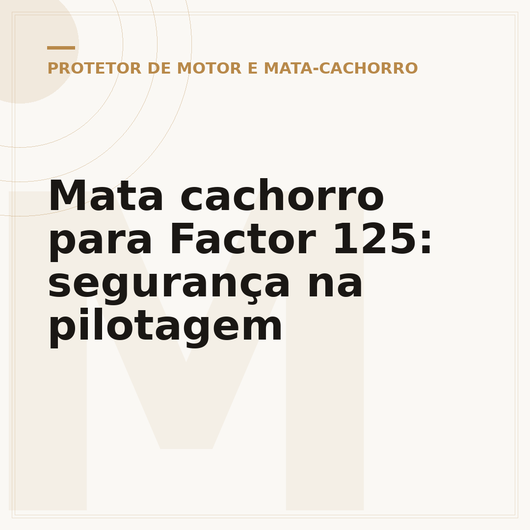 Mata cachorro para Factor 125: segurança na pilotagem