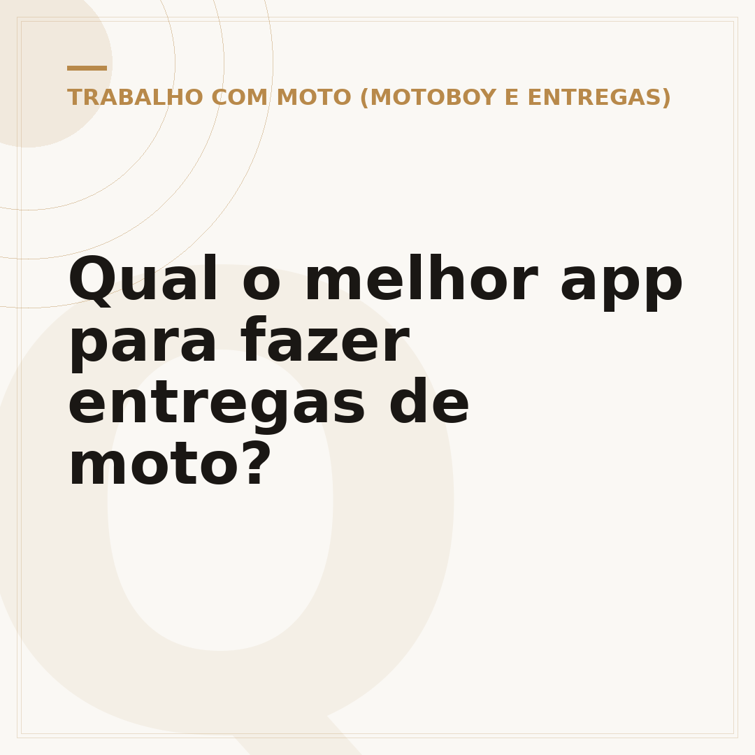 Qual o melhor app para fazer entregas de moto?