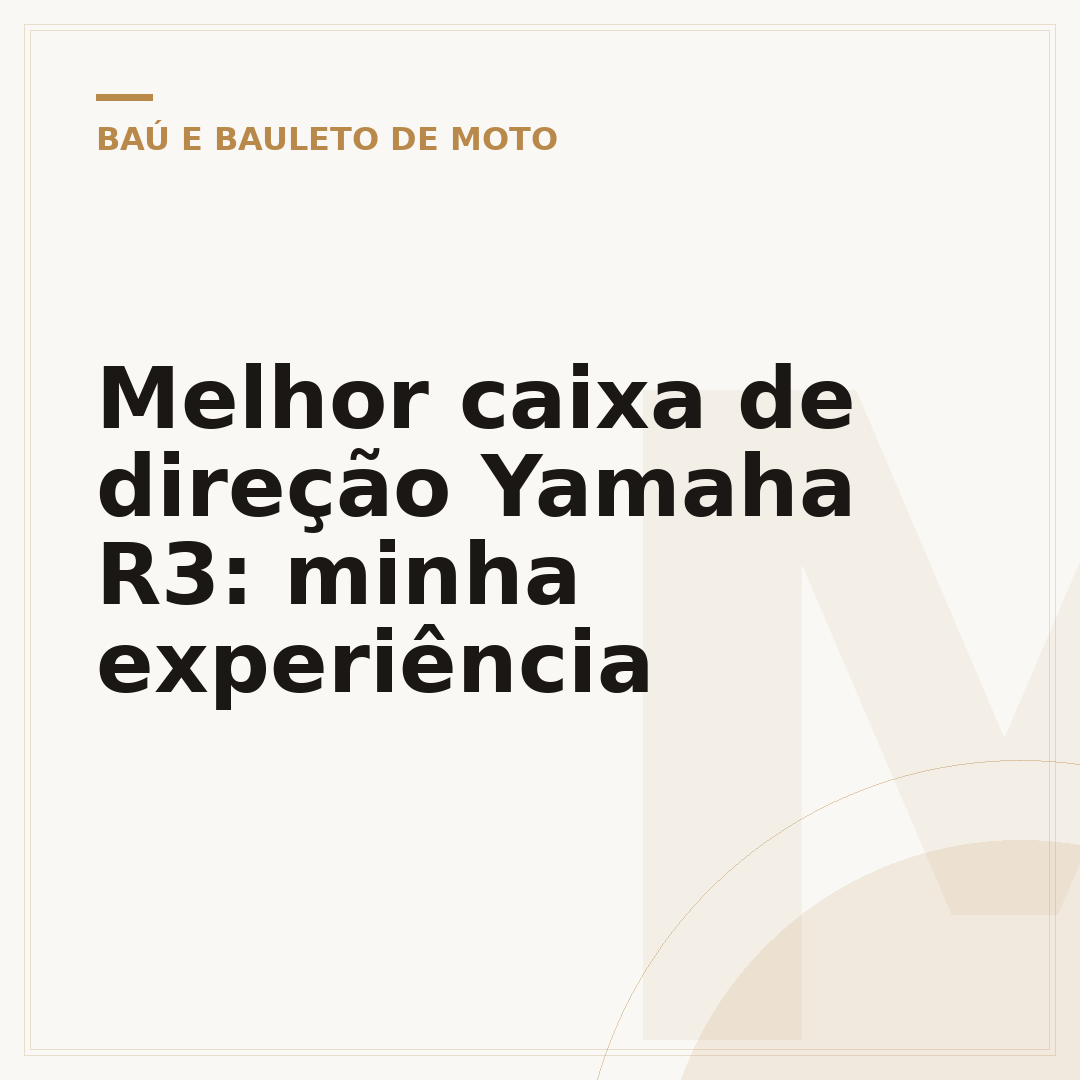 Melhor caixa de direção Yamaha R3: minha experiência