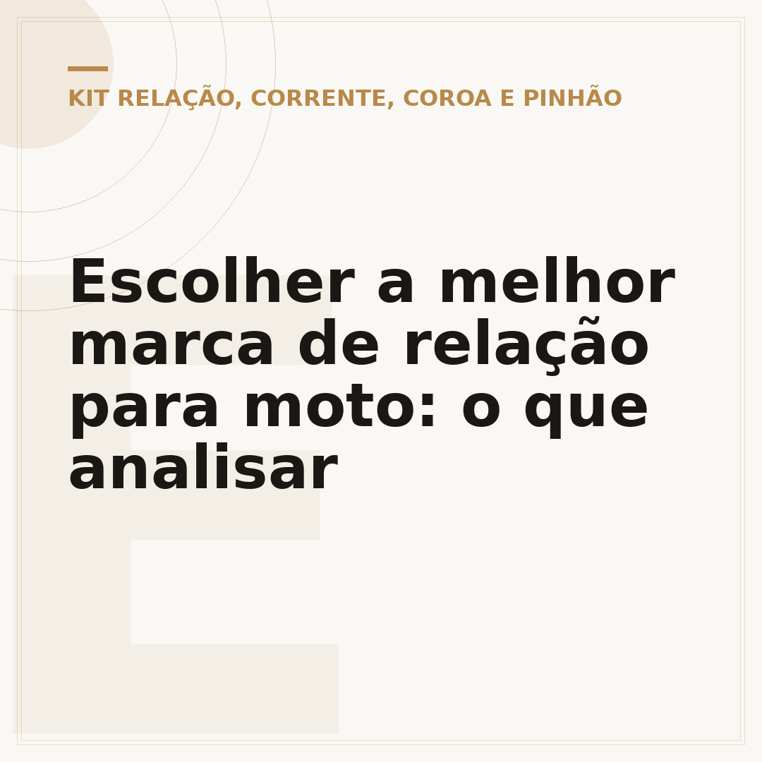 Escolher a melhor marca de relação para moto: o que analisar