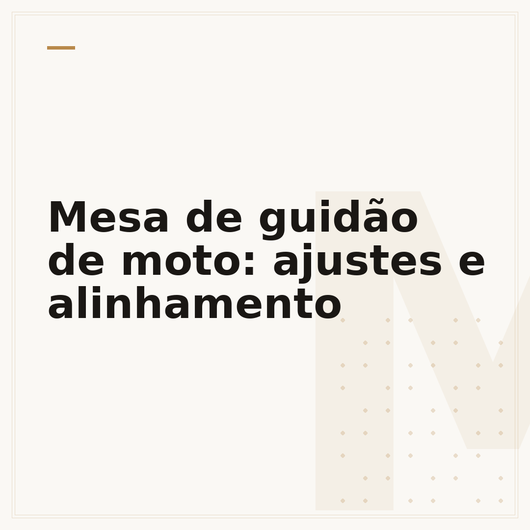 Mesa de guidão de moto: ajustes e alinhamento