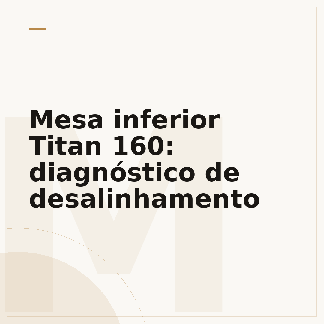 Mesa inferior Titan 160: diagnóstico de desalinhamento
