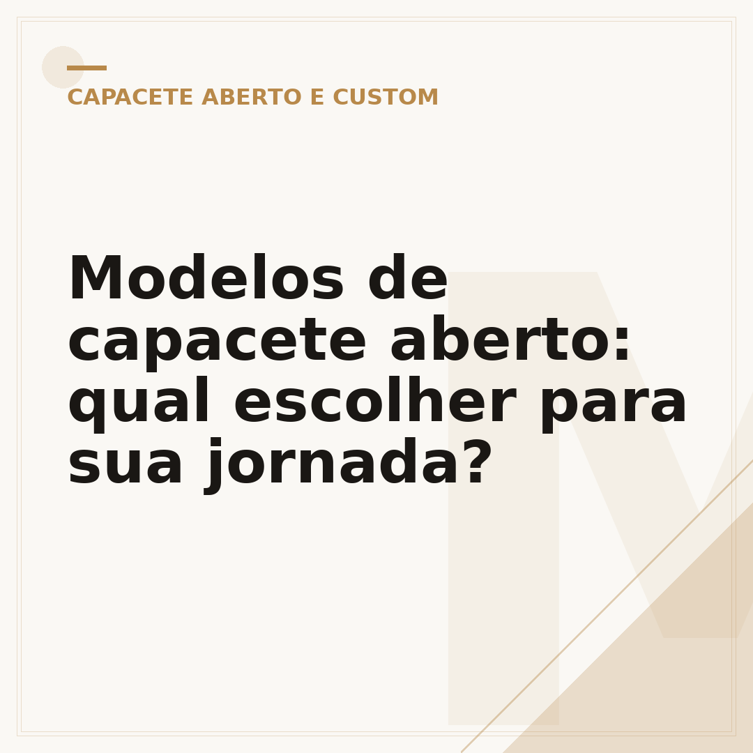 Modelos de capacete aberto: qual escolher para sua jornada?