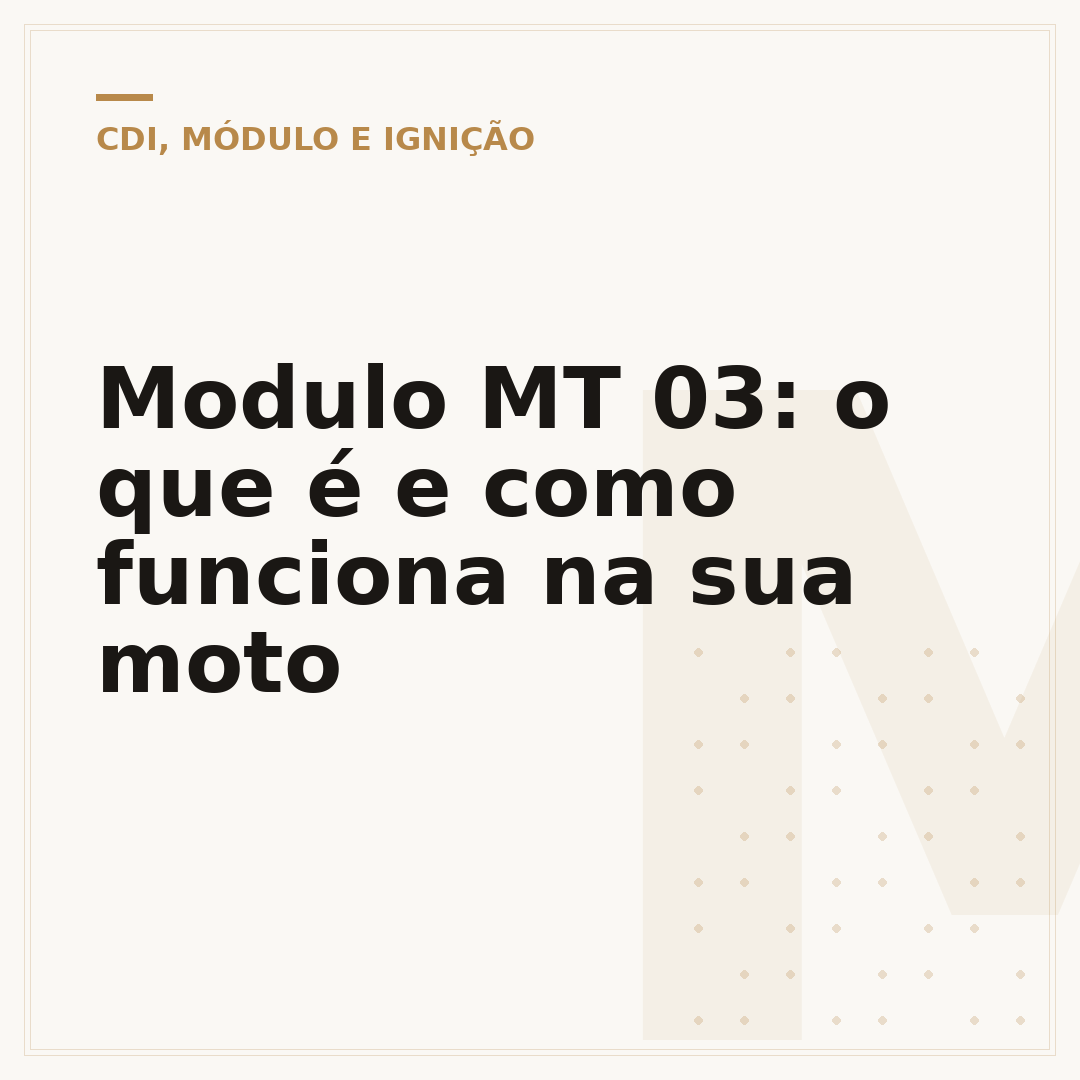 Modulo MT 03: o que é e como funciona na sua moto