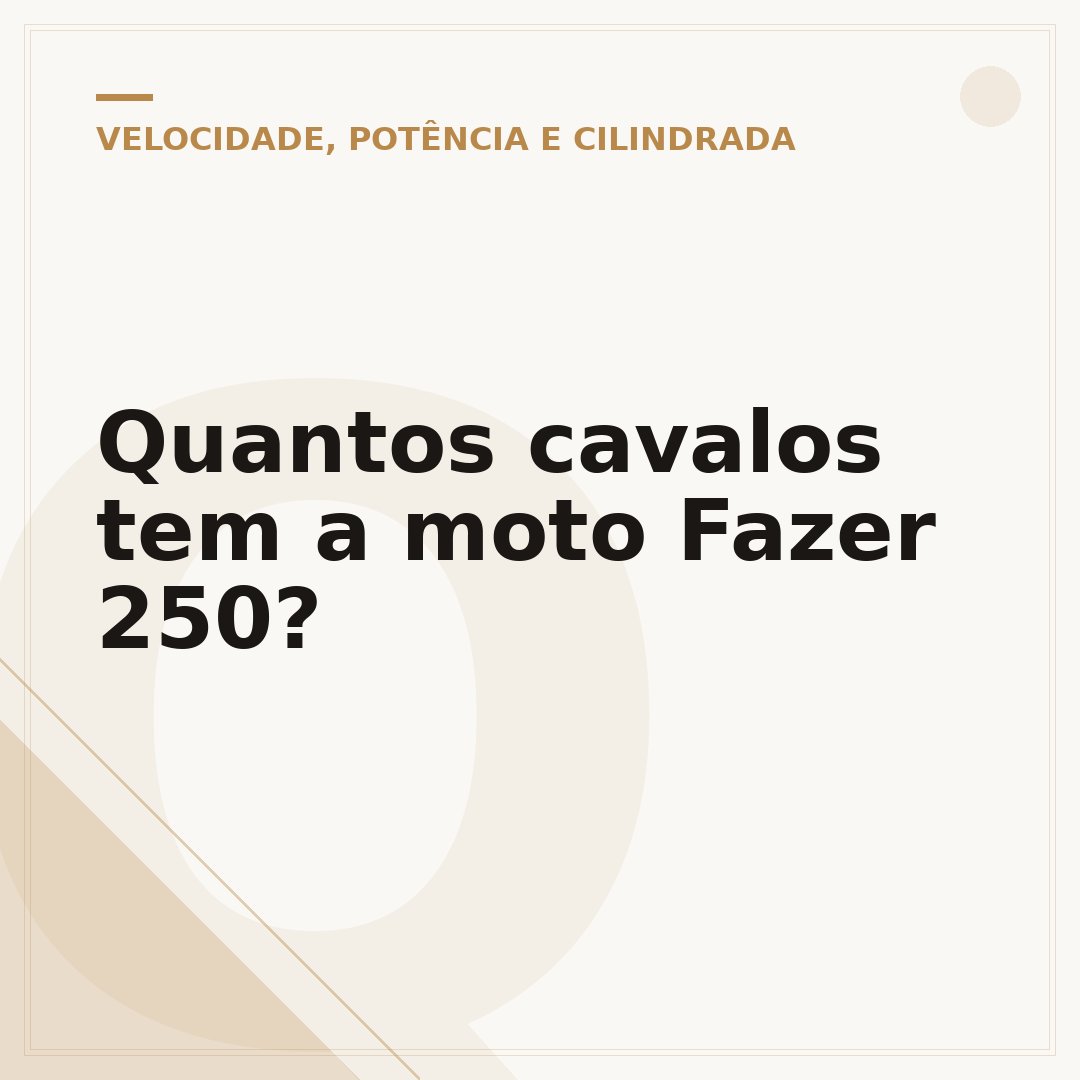 Quantos cavalos tem a moto Fazer 250?