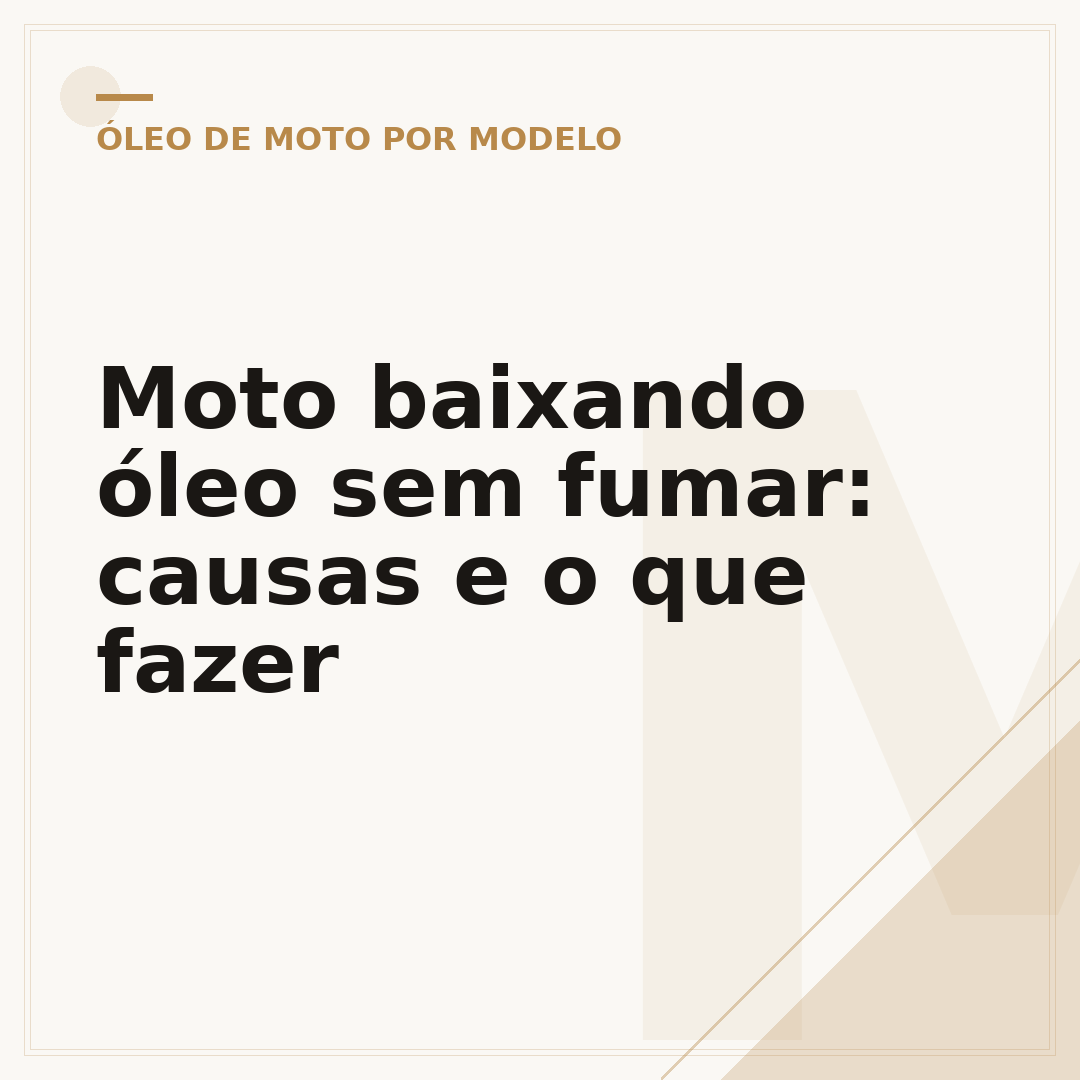 Moto baixando óleo sem fumar: causas e o que fazer