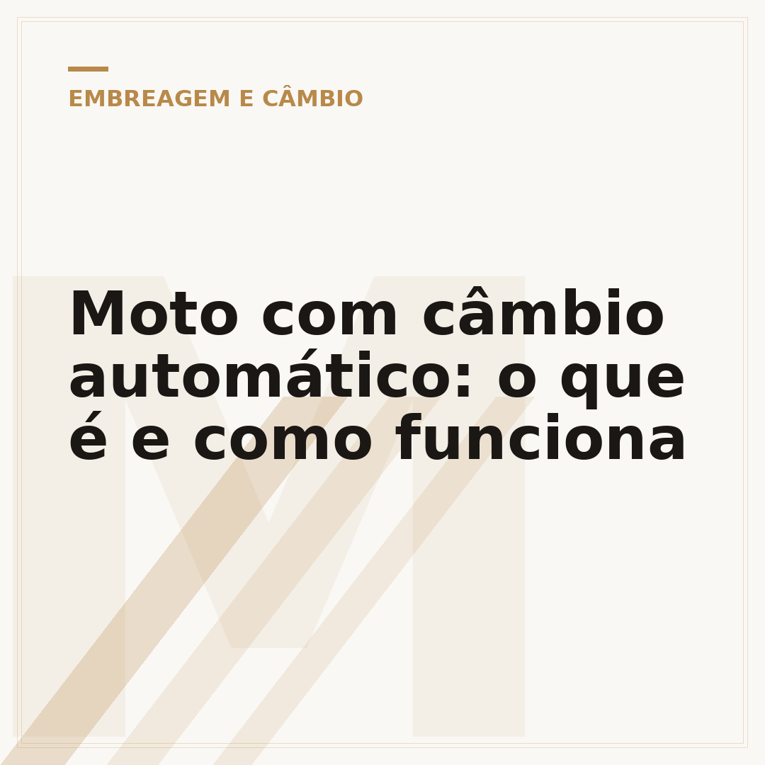 Moto com câmbio automático: o que é e como funciona