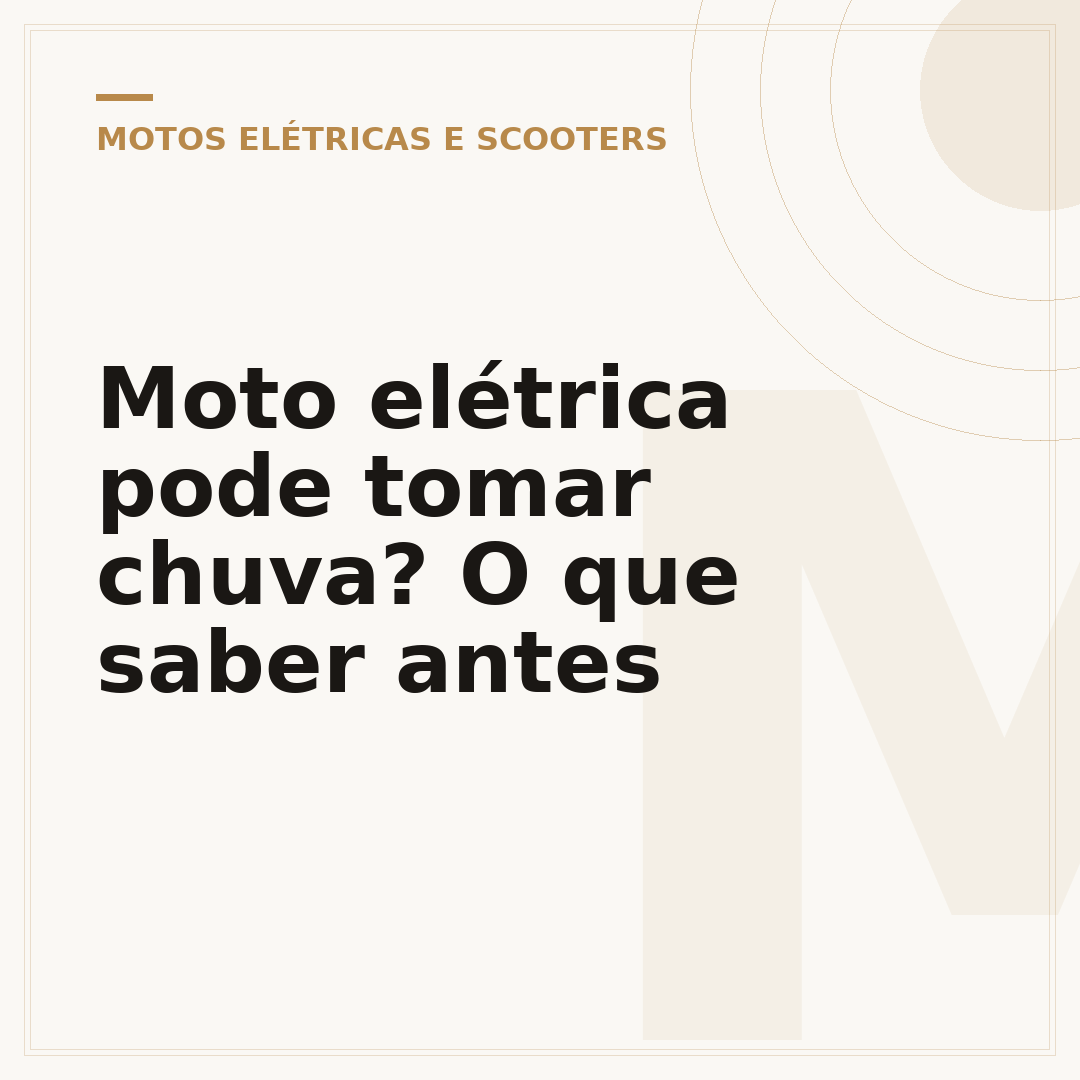 Moto elétrica pode tomar chuva? O que saber antes