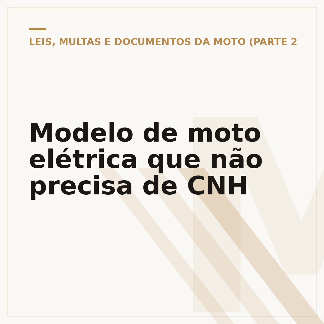 Modelo de moto elétrica que não precisa de CNH
