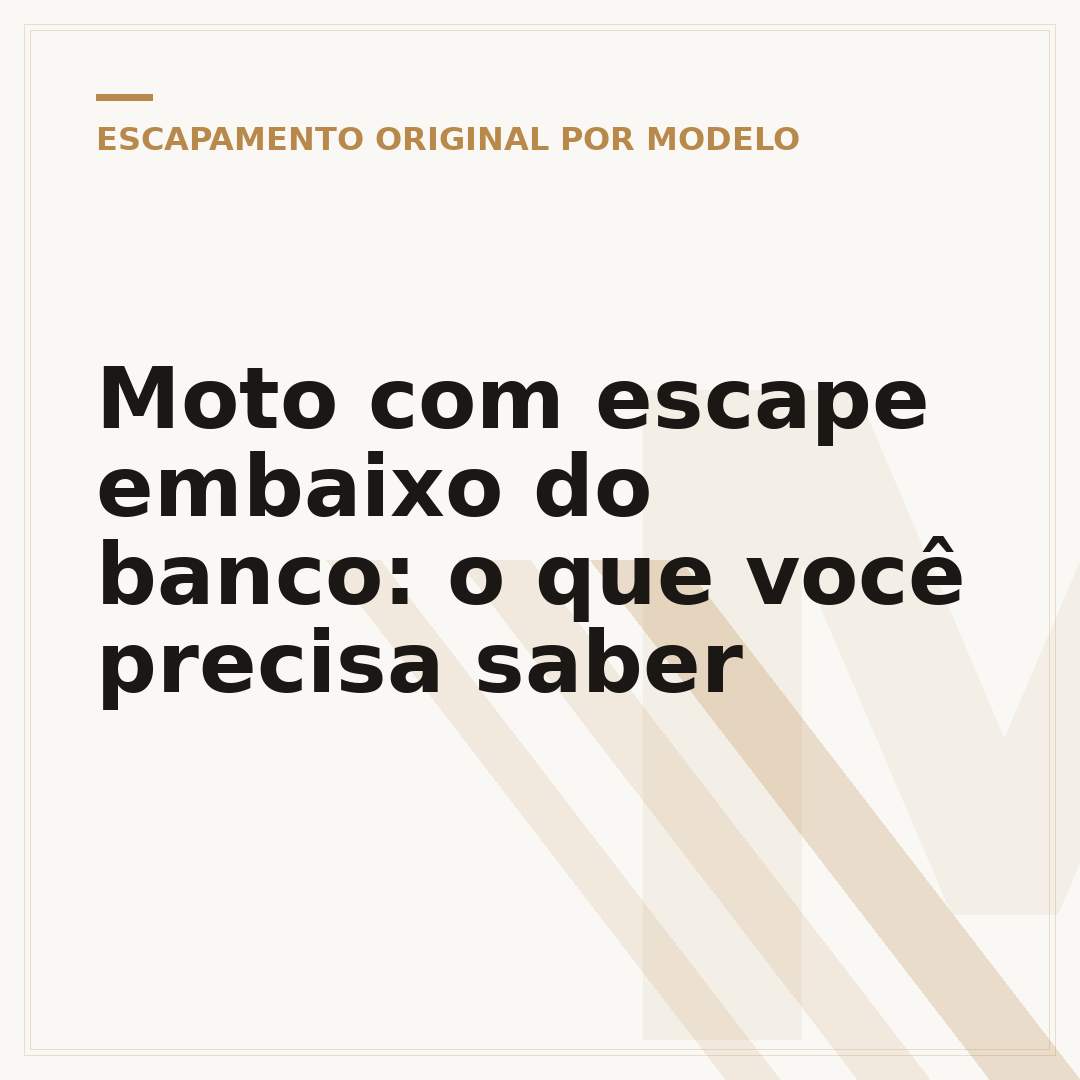 Moto com escape embaixo do banco: o que você precisa saber