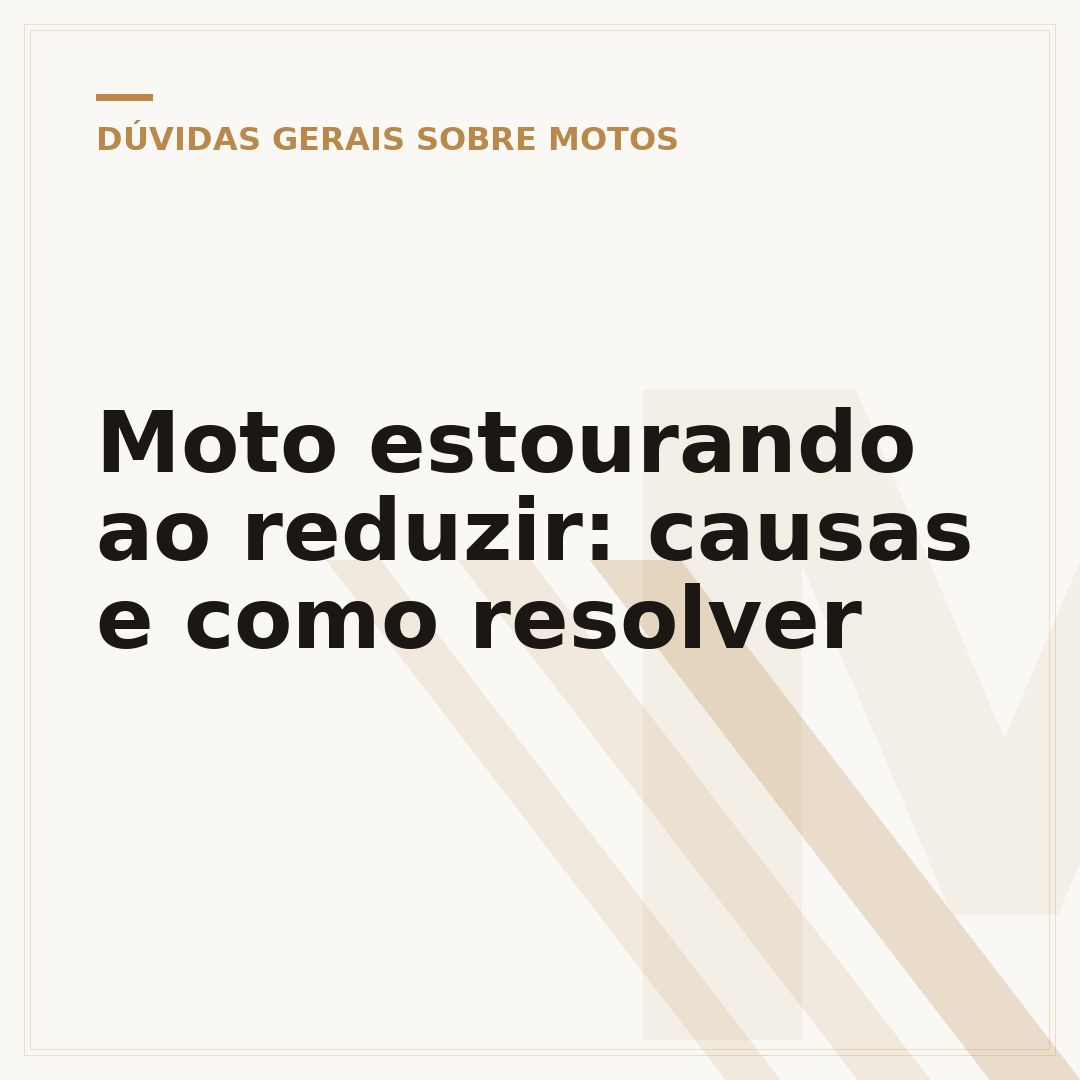 Moto estourando ao reduzir: causas e como resolver