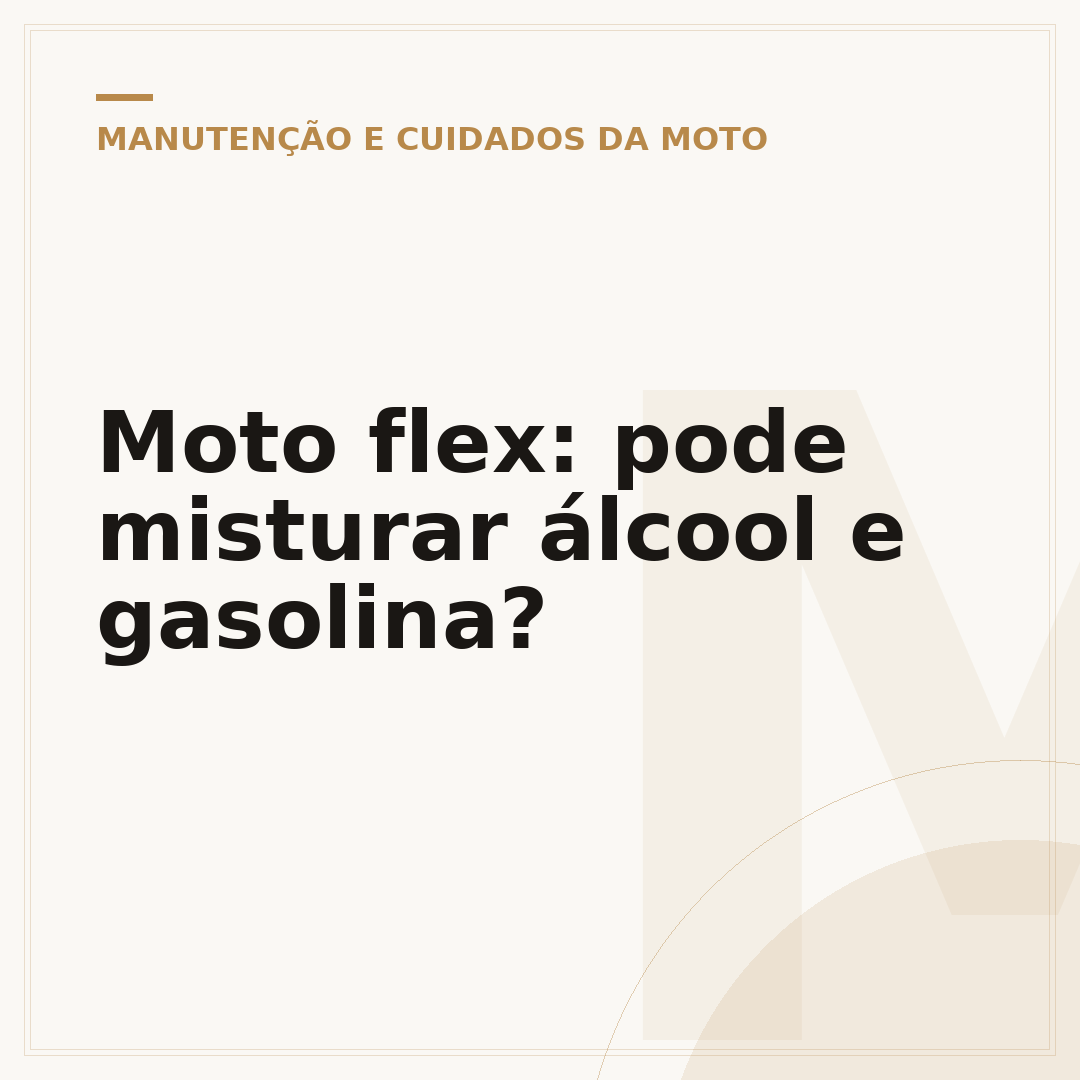 Moto flex: pode misturar álcool e gasolina?