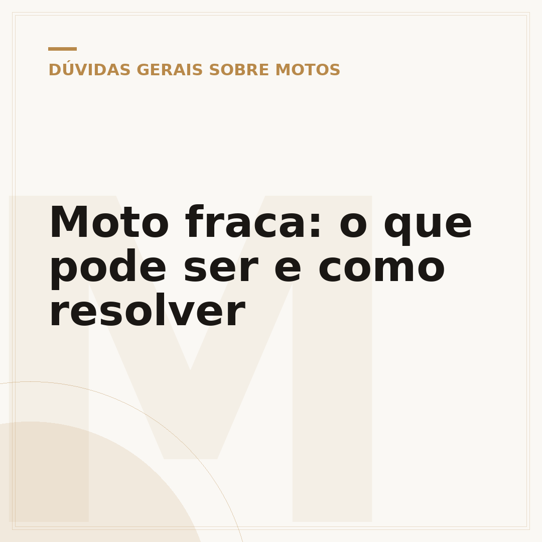Moto fraca: o que pode ser e como resolver