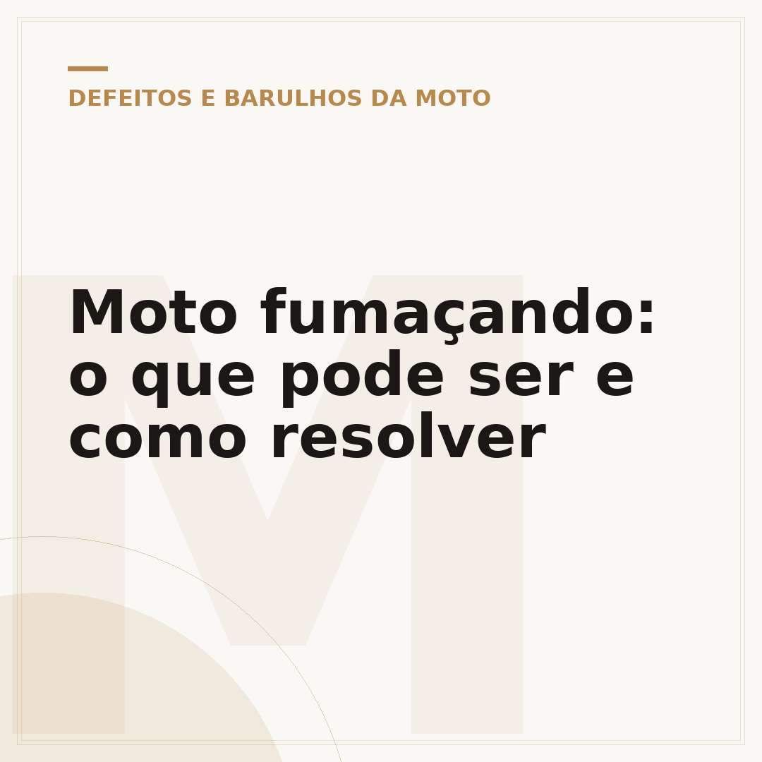 Moto fumaçando: o que pode ser e como resolver