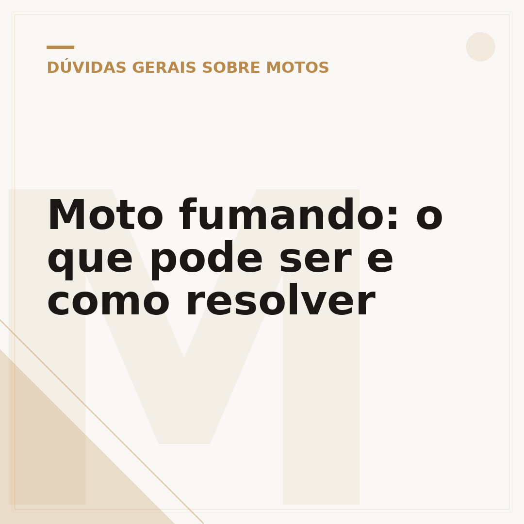 Moto fumando: o que pode ser e como resolver