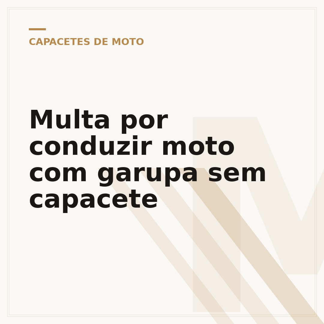 Multa por conduzir moto com garupa sem capacete