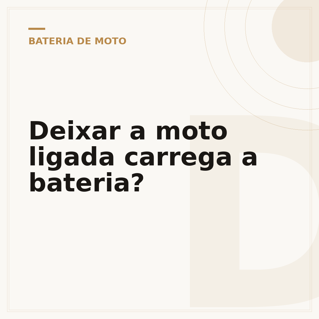 Deixar a moto ligada carrega a bateria?