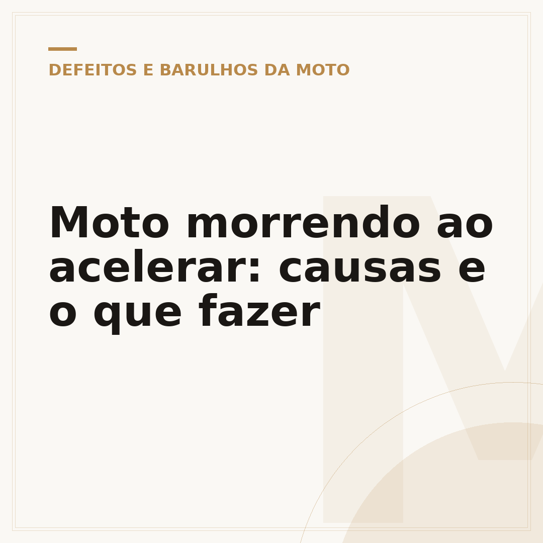 Moto morrendo ao acelerar: causas e o que fazer