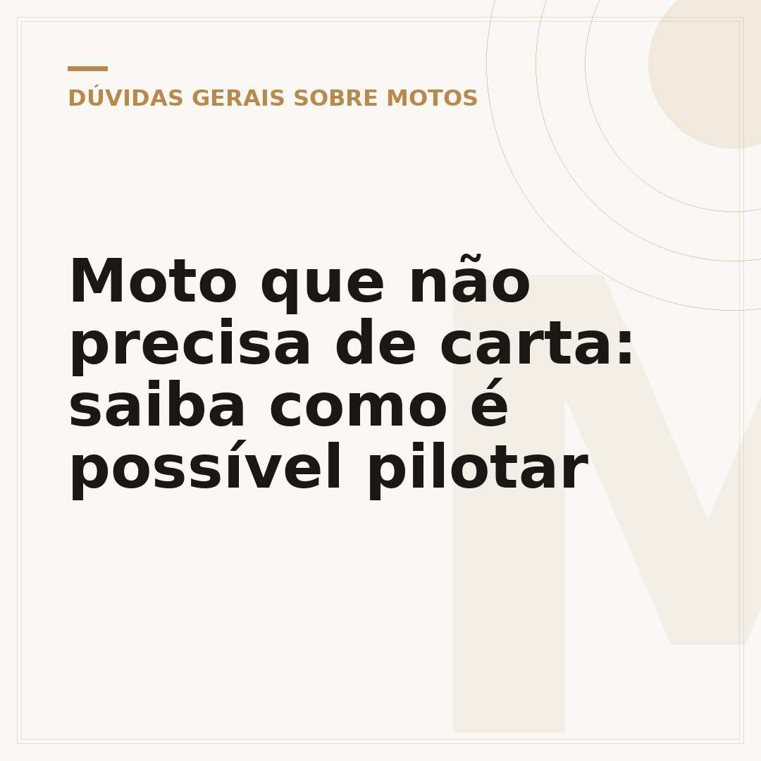 Moto que não precisa de carta: saiba como é possível pilotar