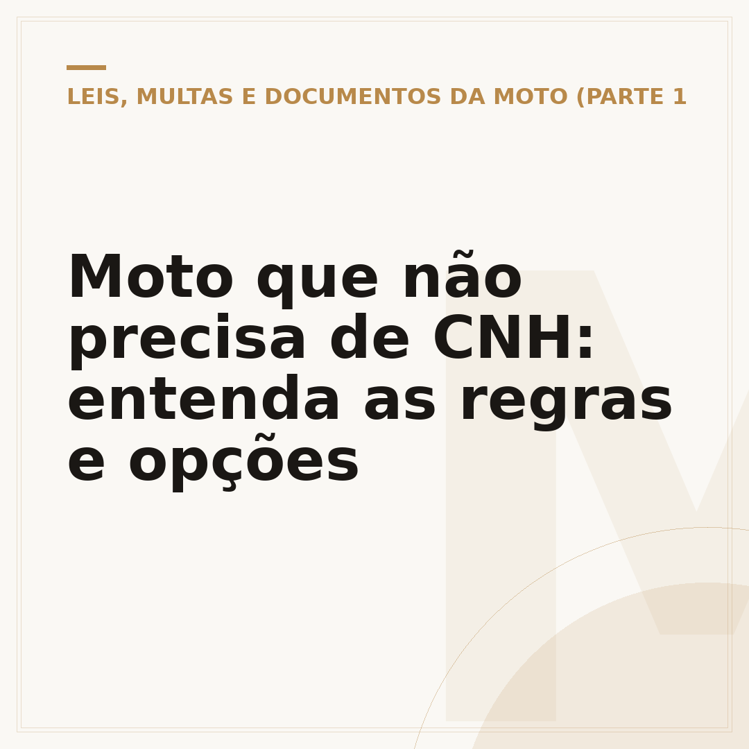 Moto que não precisa de CNH: entenda as regras e opções