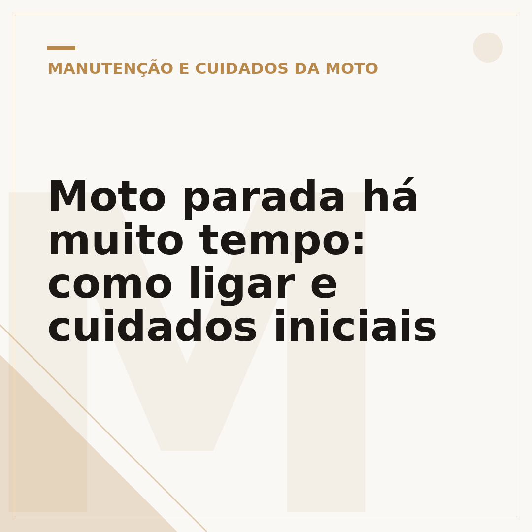 Moto parada há muito tempo: como ligar e cuidados iniciais