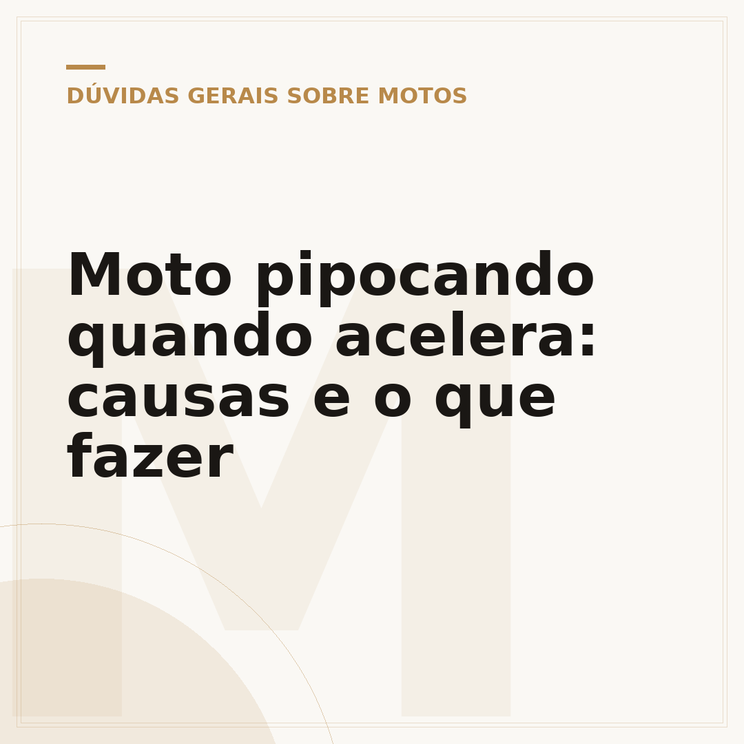 Moto pipocando quando acelera: causas e o que fazer
