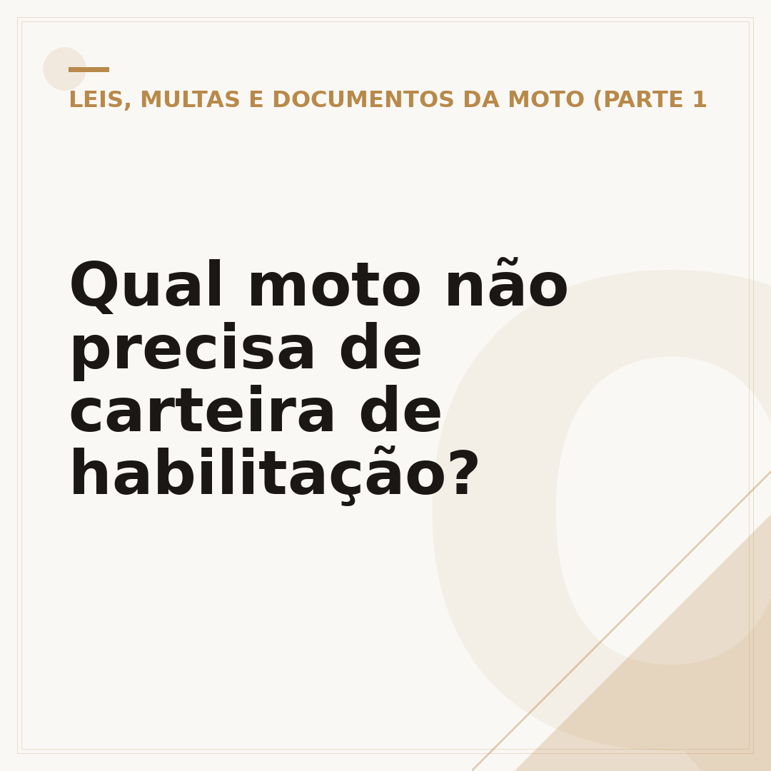 Qual moto não precisa de carteira de habilitação?