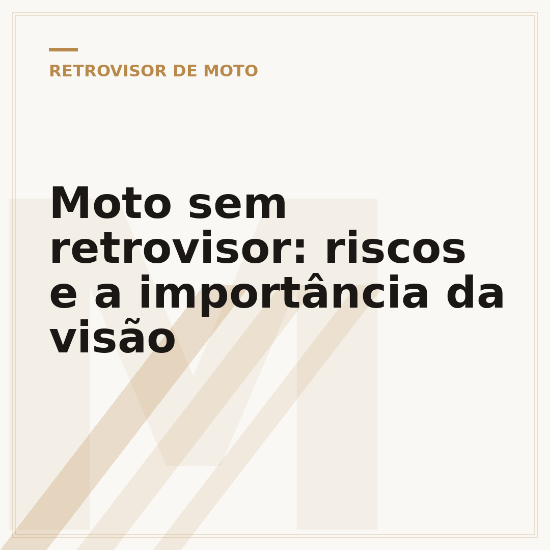 Moto sem retrovisor: riscos e a importância da visão