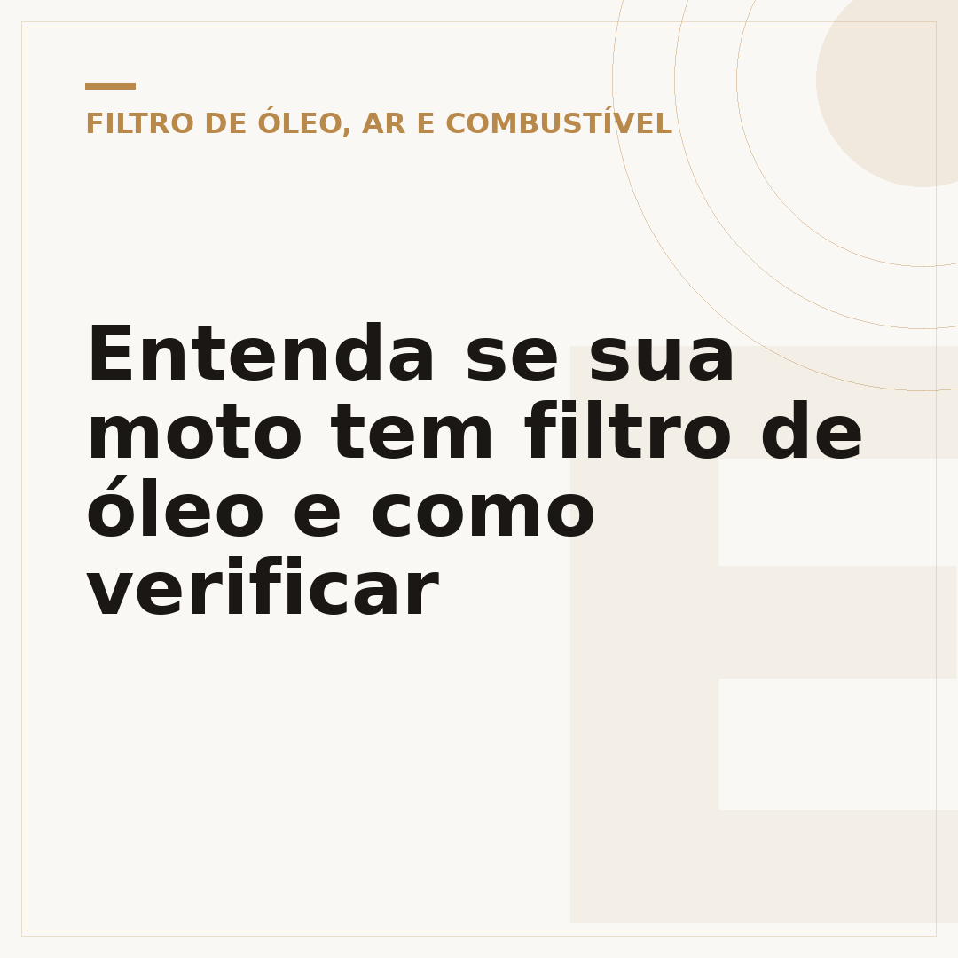 Entenda se sua moto tem filtro de óleo e como verificar