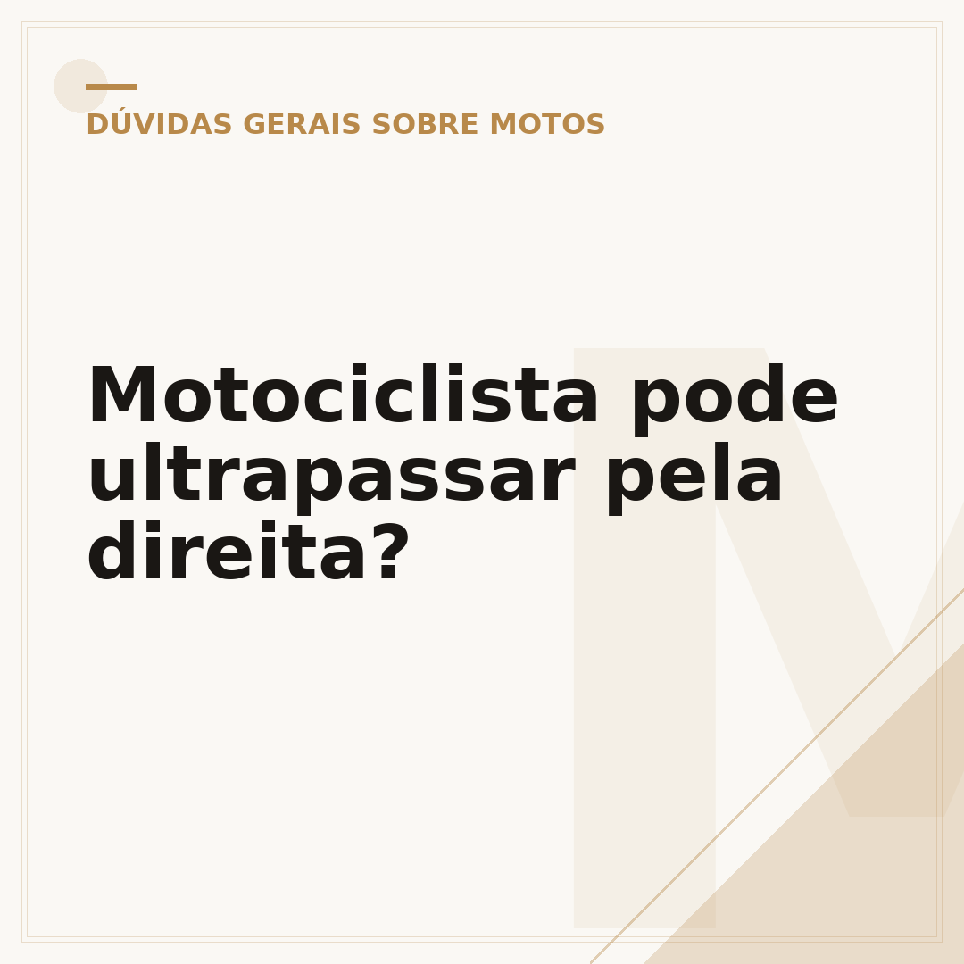 Motociclista pode ultrapassar pela direita?