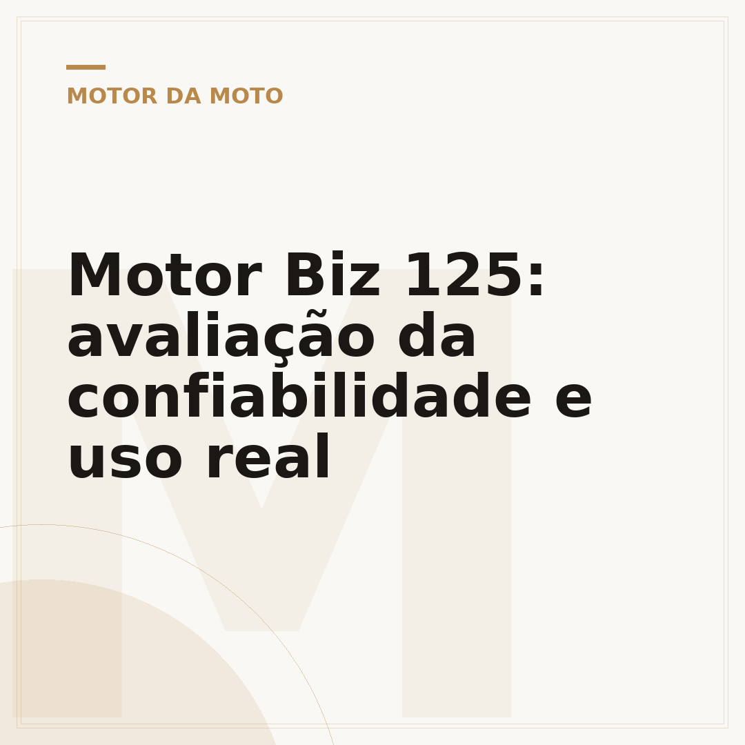 Motor Biz 125: avaliação da confiabilidade e uso real