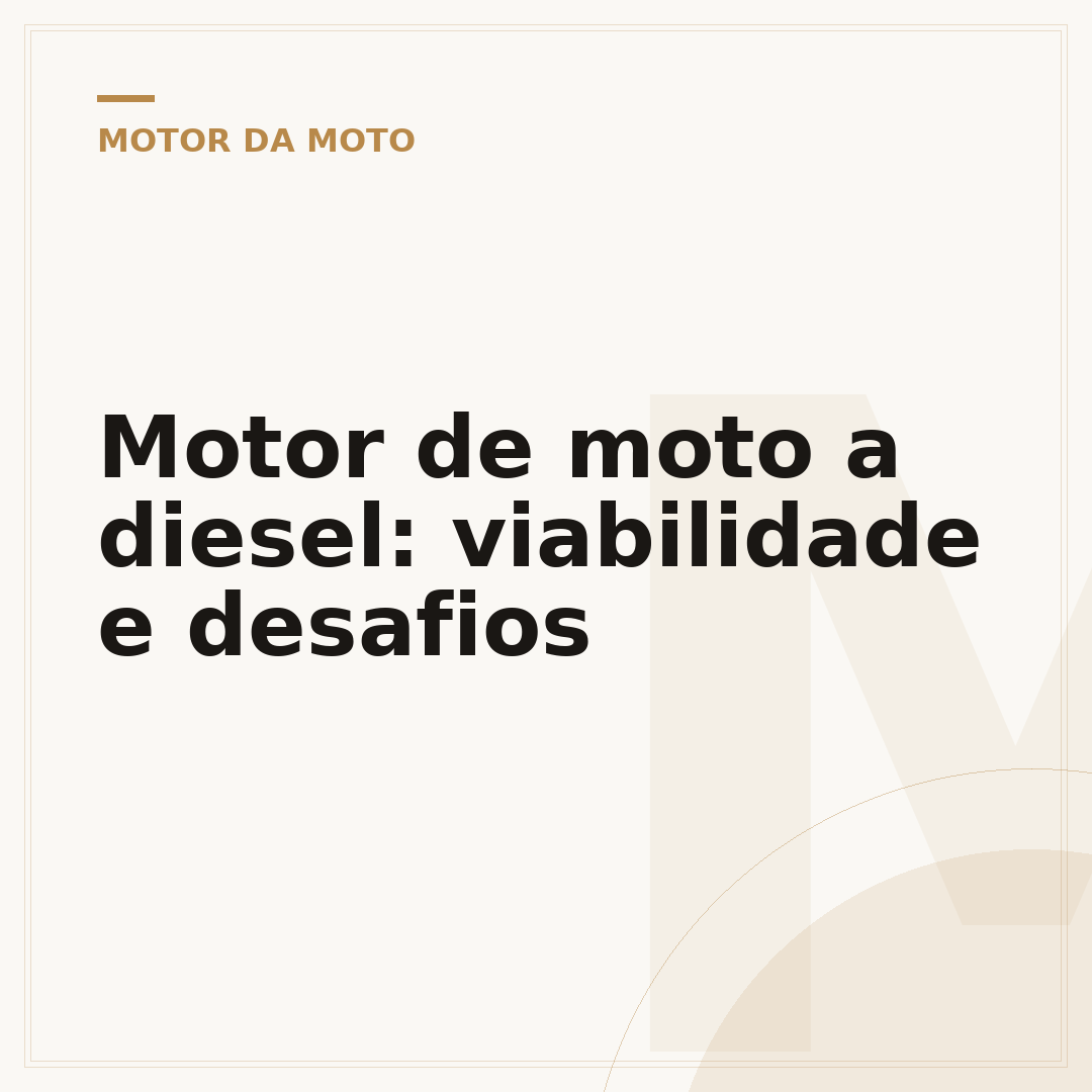 Motor de moto a diesel: viabilidade e desafios