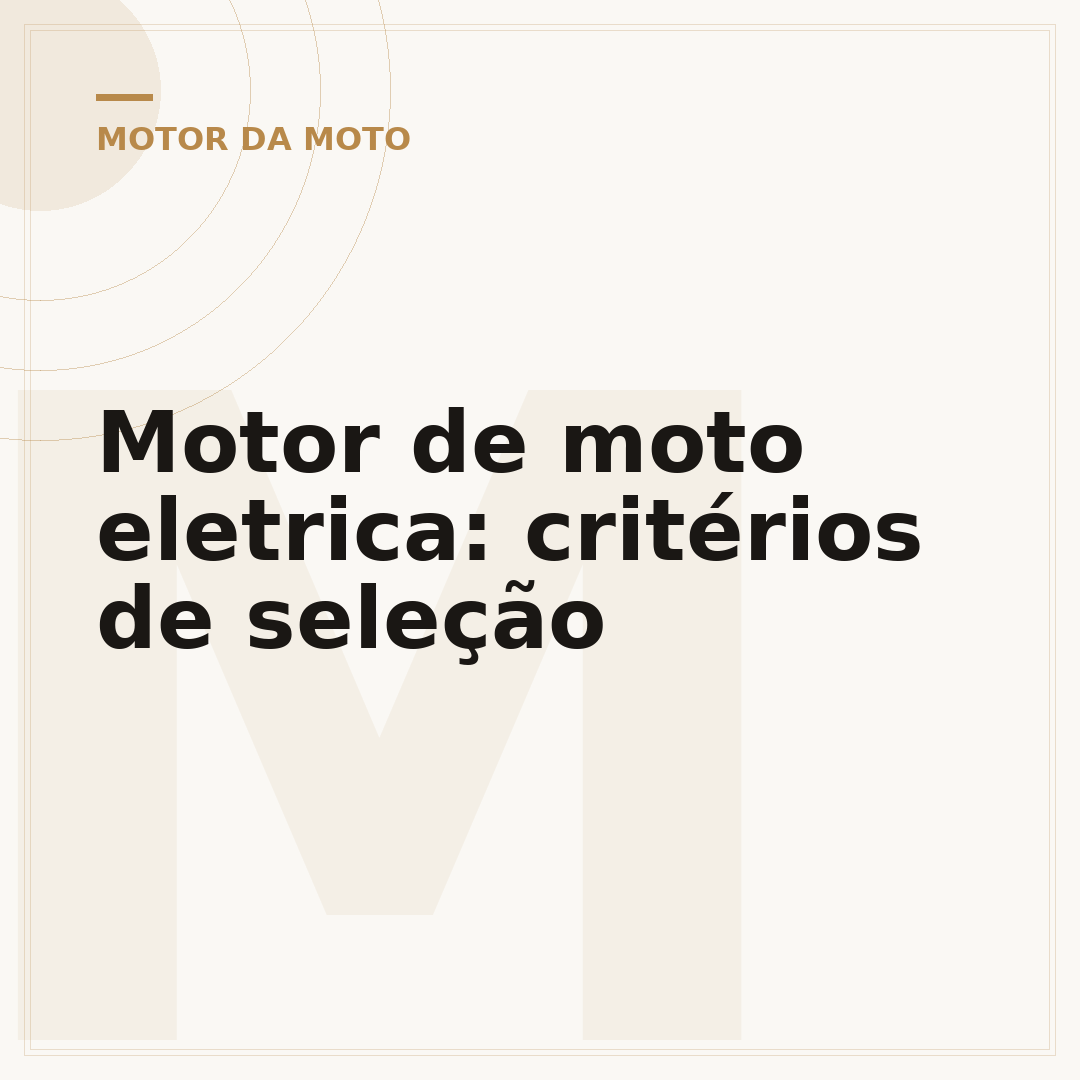 Motor de moto eletrica: critérios de seleção