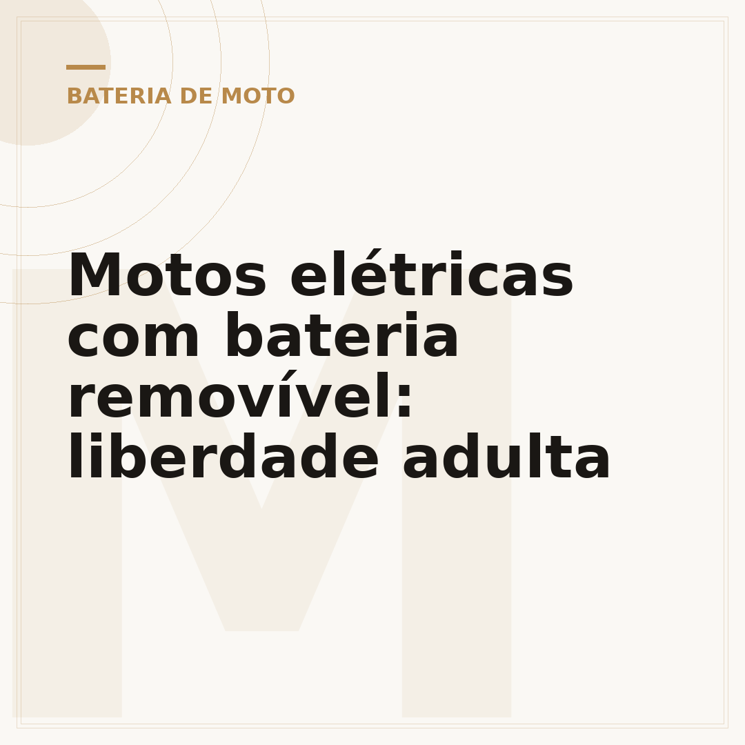 Motos elétricas com bateria removível: liberdade adulta