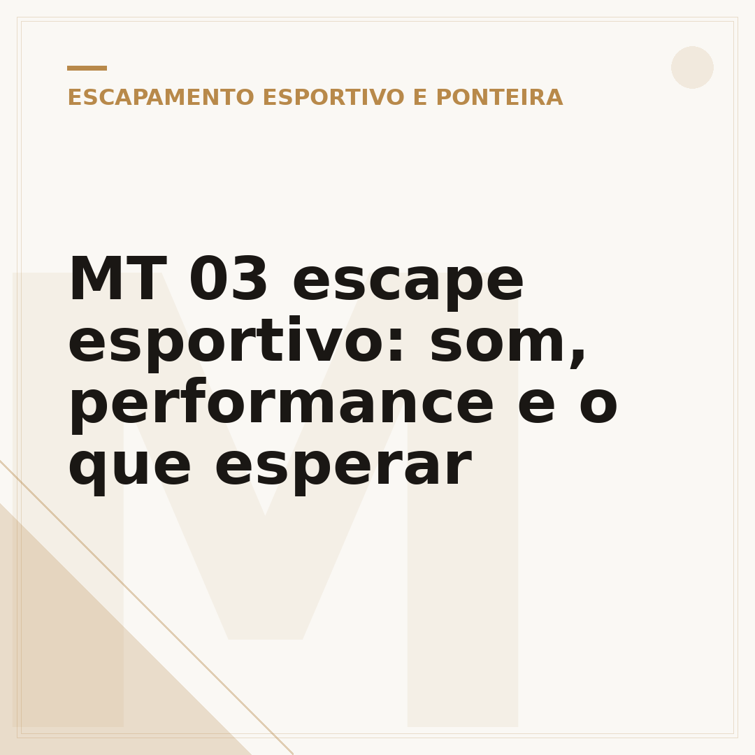 MT 03 escape esportivo: som, performance e o que esperar