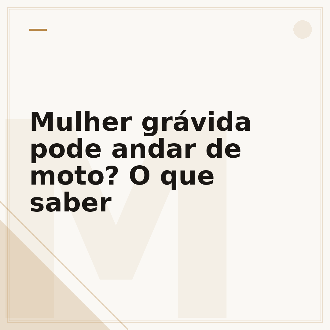 Mulher grávida pode andar de moto? O que saber