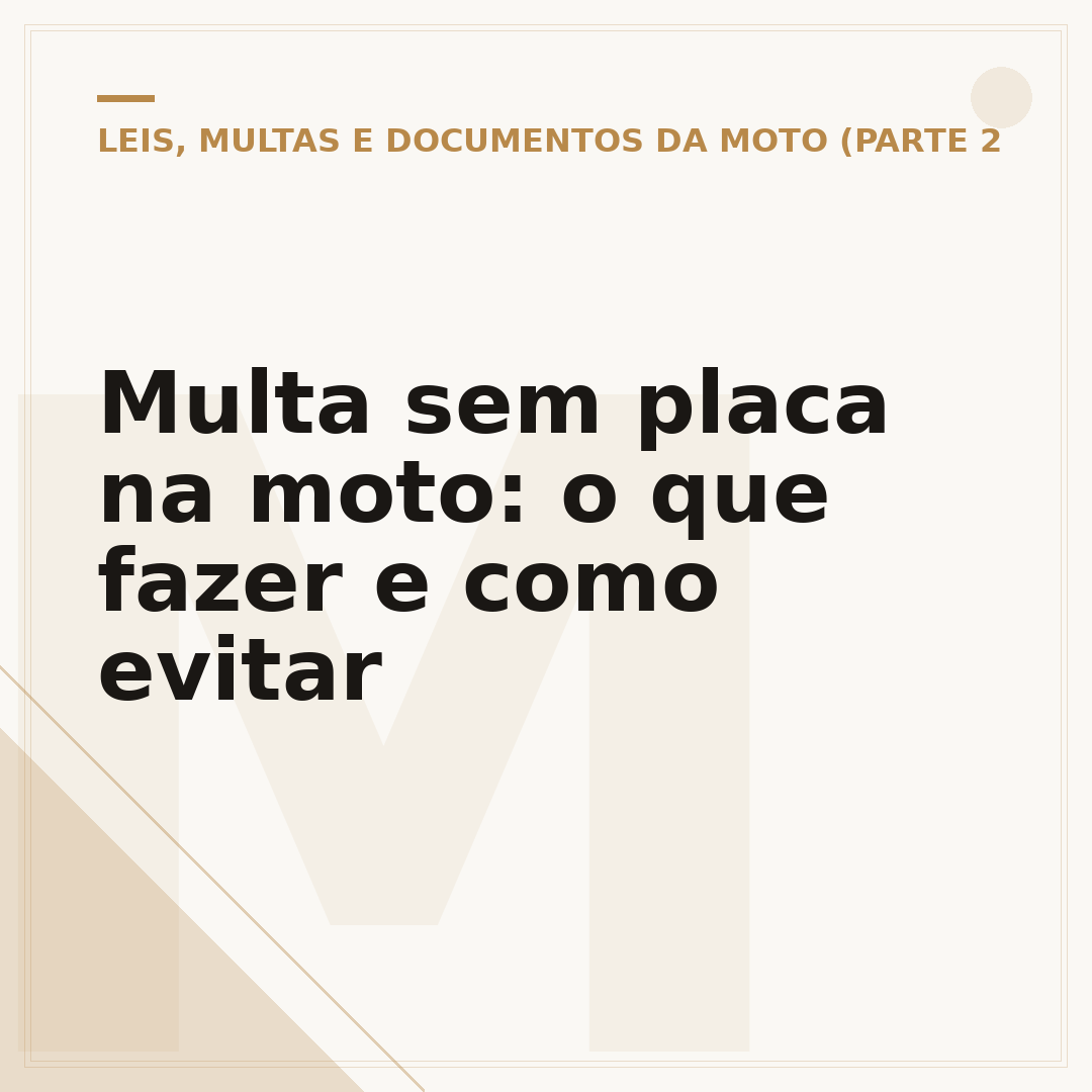 Multa sem placa na moto: o que fazer e como evitar