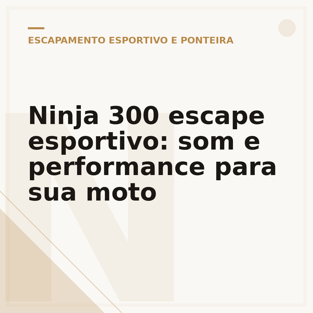 Ninja 300 escape esportivo: som e performance para sua moto