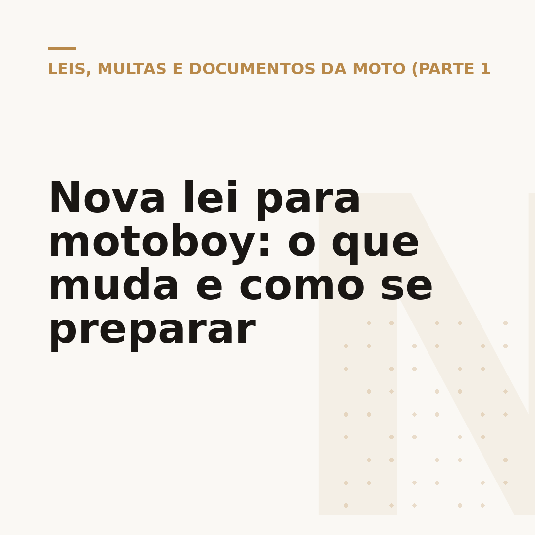 Nova lei para motoboy: o que muda e como se preparar