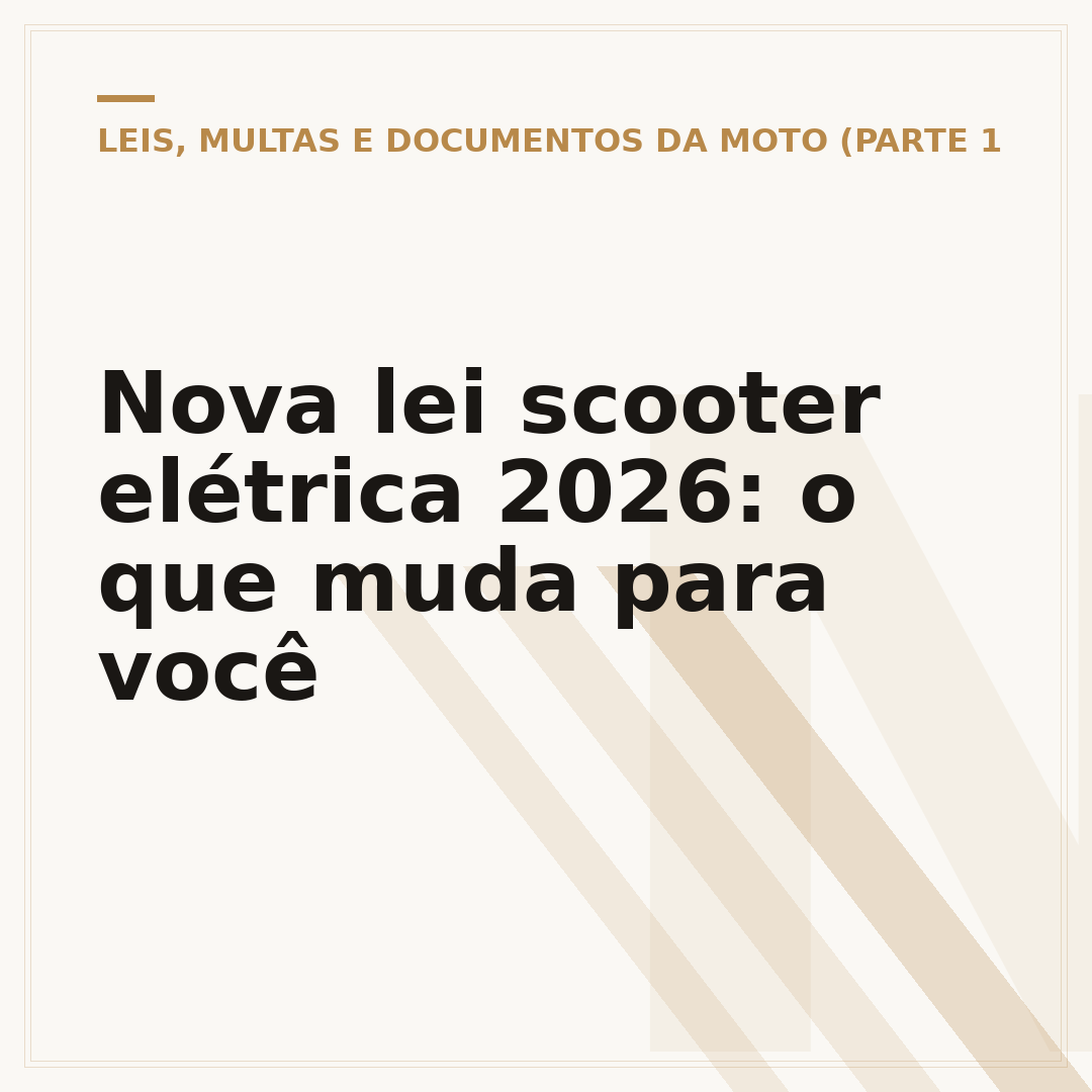 Nova lei scooter elétrica 2026: o que muda para você