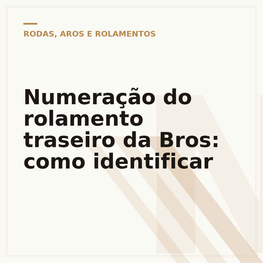 Numeração do rolamento traseiro da Bros: como identificar
