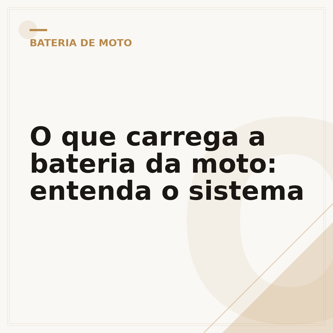 O que carrega a bateria da moto: entenda o sistema