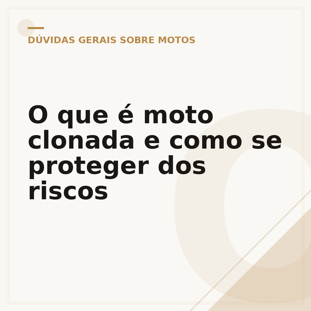 O que é moto clonada e como se proteger dos riscos