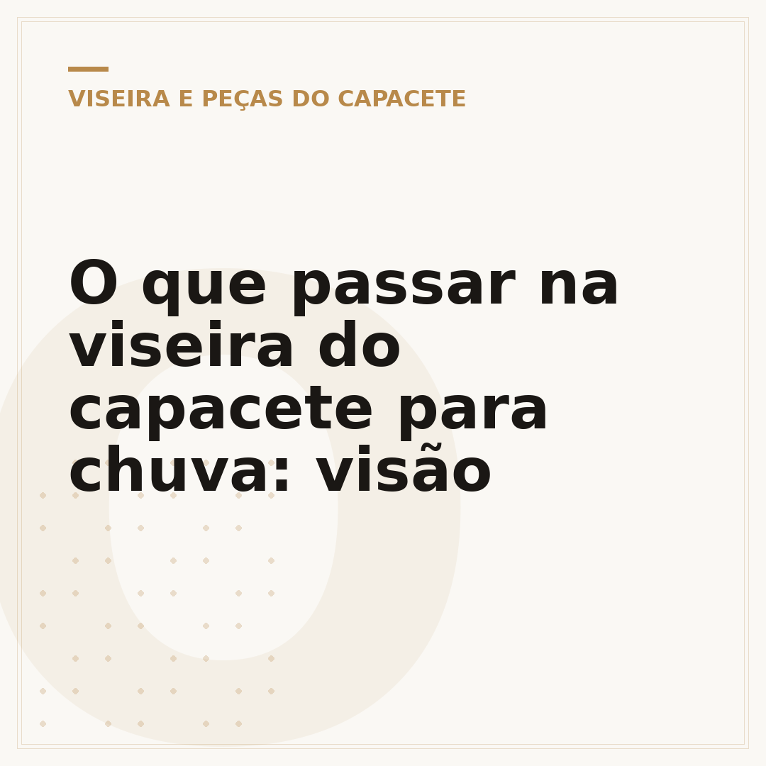 O que passar na viseira do capacete para chuva: visão
