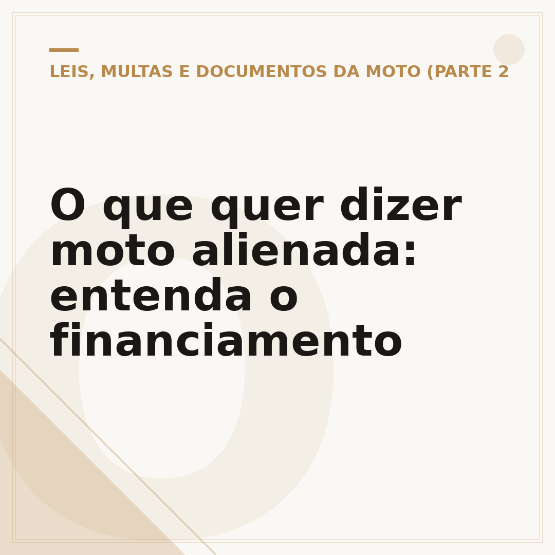 O que quer dizer moto alienada: entenda o financiamento