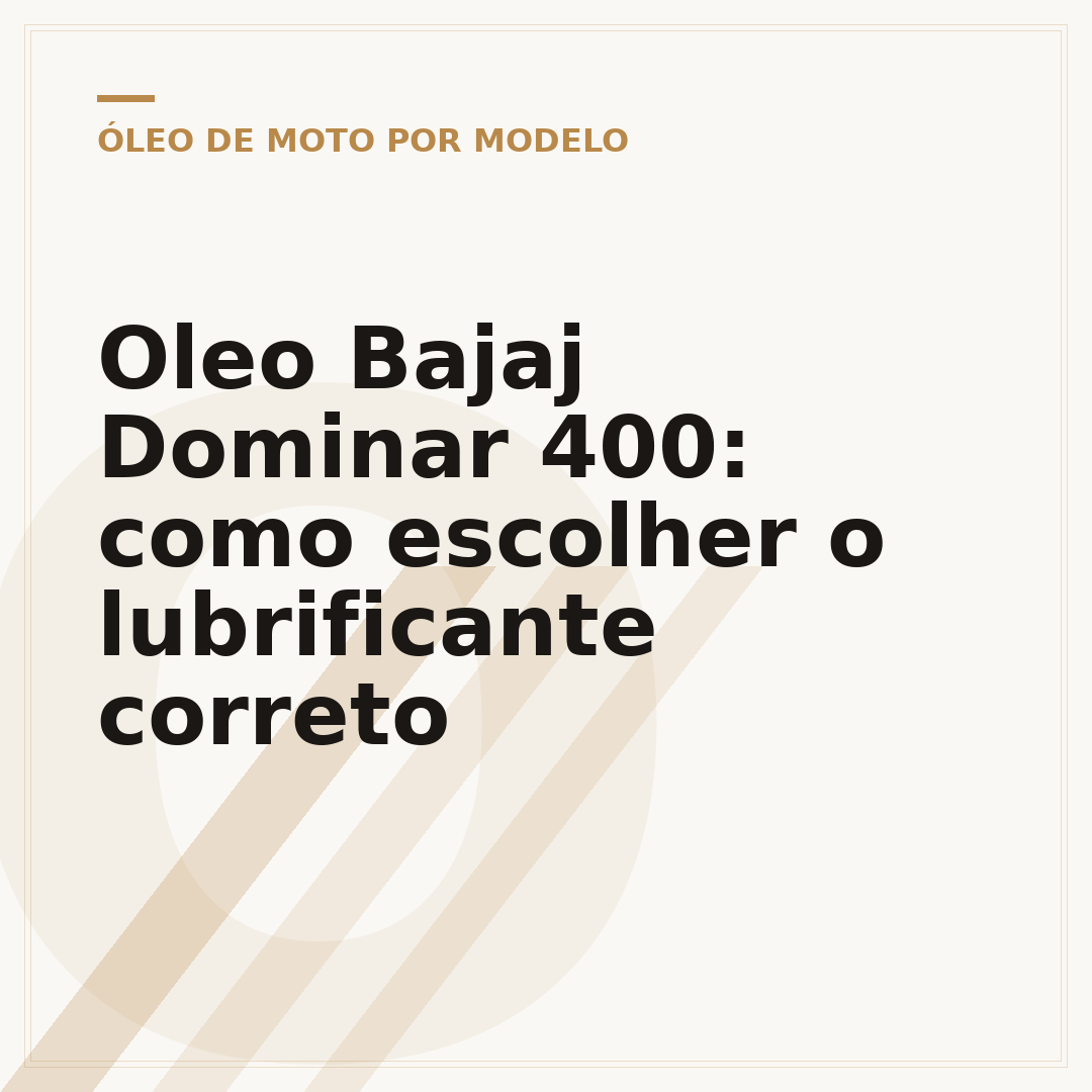 Oleo Bajaj Dominar 400: como escolher o lubrificante correto